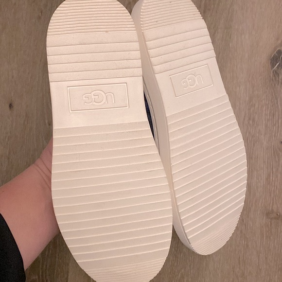 EUC [UGG] Alameda Sammy Navy Ribbed w/ Leather Slip-On Flats Women's Shoe Size 5 - Picture 11 of 12